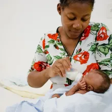 Mother with child in Haiti