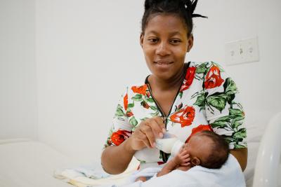 Mother with child in Haiti