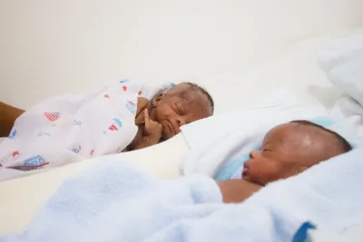 Twin babies in Haiti